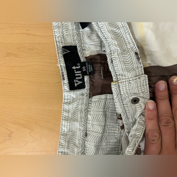 Vurt White & Brown Plaid Shorts - Picture 9 of 11